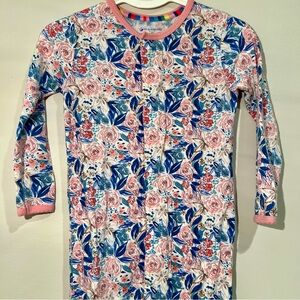 Magnetic Me Floral Footed Sleeper 12-18M Grippy Foot Pink Blue Flowers Modal